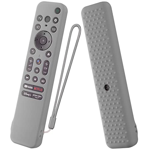 Silicone Cover for 7 inch Sony RMF-TX800U RMF-TX900U Voice Remote Contorl 2022, Anti-Shock Protective Case Compatible with Sony 4K Ultra HD TV X80K X90K X95K Series Remote（Gray - color: gray