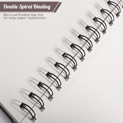 3 Pack Sketch Book 8.5 × 11 in, Spiral Bound, 50 Sheets Each - color: Reddish brown, size: 8.5 x 11inch(3 Pack)