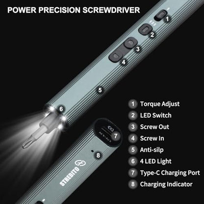 STREBITO Electric Screwdriver, 155 in 1 Precision Electric Screwdriver Set - color: Black