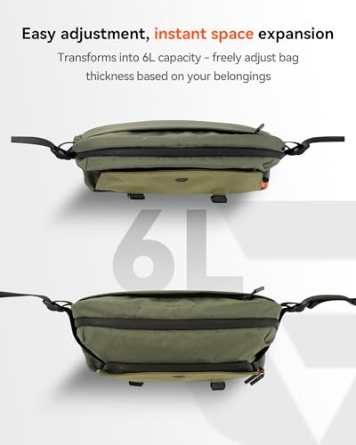 Camera Sling Bag, Everyday Shoulder Bag, Multifunction Portable Travel Bag with Tripod Holder, for Lightweight DSLR/SLR/Mirrorless Small Camera & Gaming Gear - Olive Green