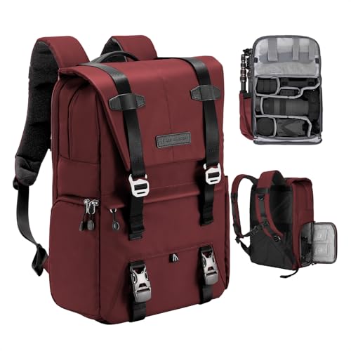 K&F CONCEPT Camera Backpack, 20L Camera Bags for Photographers - color: 09-red