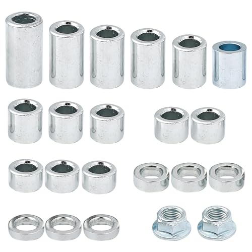 22 Pcs M12 Solid Steel Spacer Sleeve Bushings for 12 mm / 0.47 inch Axle