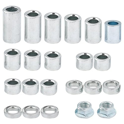 22 Pcs M12 Solid Steel Spacer Sleeve Bushings for 12 mm / 0.47 inch Axle