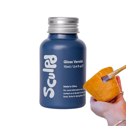 Sculpd Air Dry Clay Glaze, Waterproof Gloss Varnish, 2.37 Fl Oz (70ml) - color: Gloss Varnish, size: 70 ml