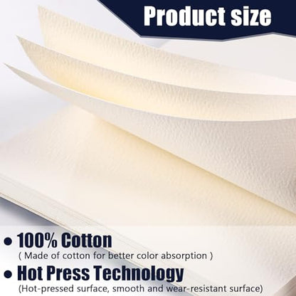 A5 Watercolor Paper Pad, 30 Sheets, Hot Press, 140 Lb/300 GSM