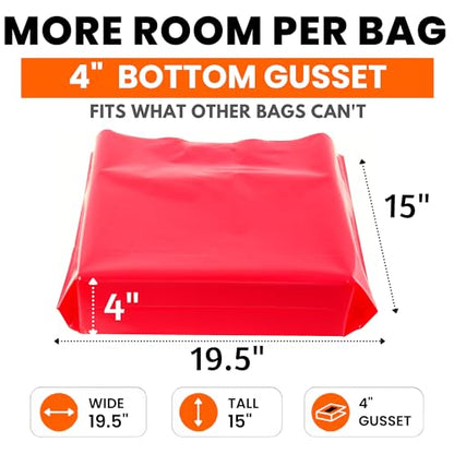 19x15 Large Plastic Shopping Bags with Handles for Small Business - color: Pink