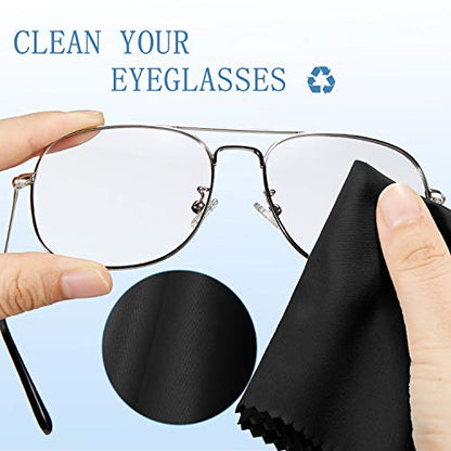 Frienda 50 Pcs Microfiber Glass Cleaning Cloths Lens, Black - color: Black