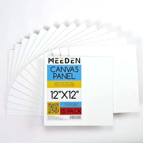 MEEDEN Canvas Boards for Painting White: 9"x12" 100% Cotton Canvas 14 Pack - size: 9"x12"