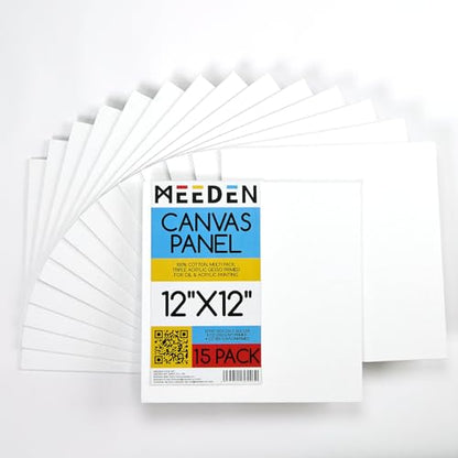 MEEDEN Canvas Boards for Painting White: 9"x12" 100% Cotton Canvas 14 Pack - size: 9"x12"