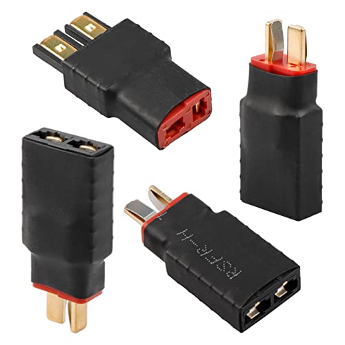 RC Battery Charger Adapter Compatible with TRX Connector to Deans for Charging or Converting Battery Plugs (4-Pack)