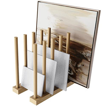 Art Storage Rack, Art Drying Rack, Wood Storage Stand for Canvas Boards, Panel, Frame, Drawing Board, Printed Matter, Paper Pad, Backing Plate (8.3" D x 15" W x 13.7" H)