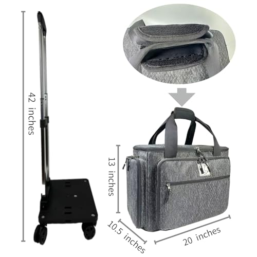 Rolling Teacher Bag with Five 360-Degree Rotating Wheels,Fits for 15.6" Laptop - color: Black