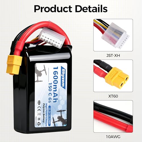 1600 mah 6s Lipo Battery 150C 22.2V Lipo Battery with XT60 Connector