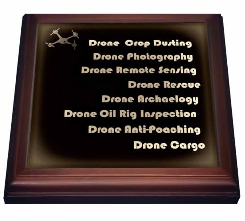 3dRose Antique Drone with DIY Accelerometer Gyroscope Brushless Motor GPS 8x8 Trivet with 6x6 Ceramic Tile