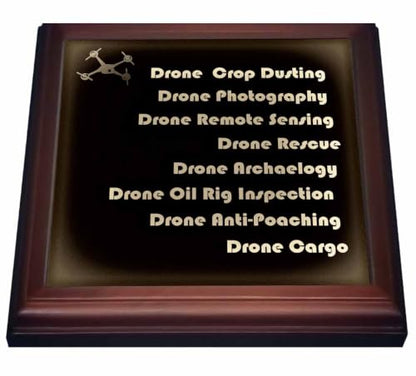 3dRose Antique Drone with DIY Accelerometer Gyroscope Brushless Motor GPS 8x8 Trivet with 6x6 Ceramic Tile