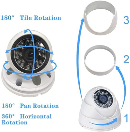 Real HD 5MP Analog Coax Dome TVI CVI CCTV Surveillance Security Camera, 2.8mm 100° Wide Viewing Angle, 65ft IR Night Vision, Outdoor, Full Metal Housing, ONLY Compatible with 5MP and 8MP DVR