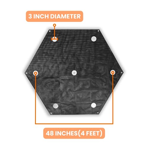 Sky High Bull's-Eye 48” XL LiDAR Ground Control Point GCP - UAV Aerial Target for LiDAR Mapping & Surveying (6 Pack) Retro-Reflective Black Hexagon with Center Eyelet for Mapping & Photogrammetry - size: 48in LiDAR Hexagon (6)