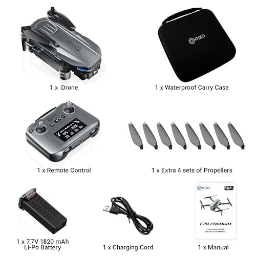 Contixo F28A Premium Drone With 4K Camera, Two-axis Gimbal, 23 Mins Flight Time, 110° Wide-angle, Follow Me, Auto Return, 1000m Control Range, GPS Professional Drones For Adults, Beginner, Teenager - style: F28A Pre