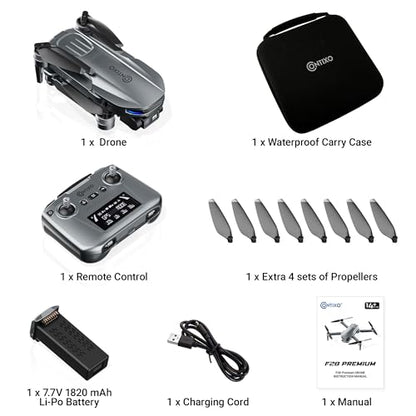 Contixo F28A Premium Drone With 4K Camera, Two-axis Gimbal, 23 Mins Flight Time, 110° Wide-angle, Follow Me, Auto Return, 1000m Control Range, GPS Professional Drones For Adults, Beginner, Teenager - style: F28A Pre