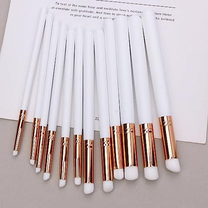 UNIMEIX Mini Blending Brushes for Card Making, Dry Miniature Painting Set Background Blender Paint Brushes Small Detailed Paint Brushes (12 Pack) - color: White