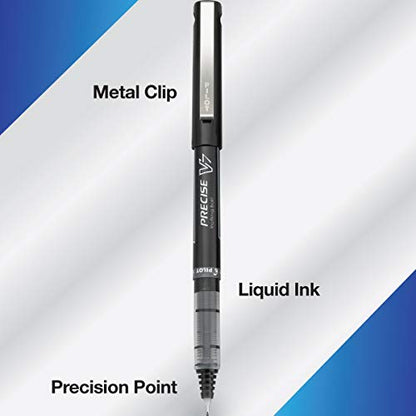 Pilot, Precise V7, Fine Point 0.7 mm, Black Ink Pens, Pack of 12 - size: 12 Count (Pack of 1)