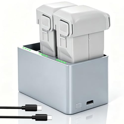 Mini 3 Pro Battery Charger Kit 2 Replacement Mini 4 Pro Drone Flight Batteries (3850mAh) and a 3 Bay Bidirectional Charging Hub Compatible with DJI Mini 3, 3 Pro, and 4 Pro Drones