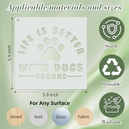 Pet Stencils for Crafts Reusable 25Pcs Stencils(5.9X5.9 Inch) - color: Pet