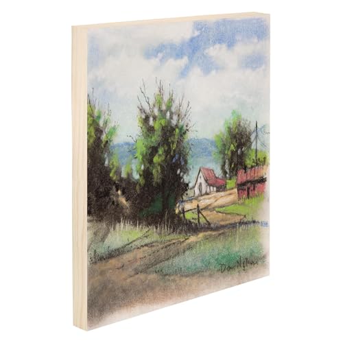 Da Vinci Pro Medium Textured Gesso Panel -10x10" - 6 Pack - 7/8" Depth Wood Panels for Painting - Accepts Mediums Like Canvas - for Oils, Acrylics, Mixed Media, Pastels & Drawing Sticks - size: 10x10" - 6 Pack, style: 7/8" Depth
