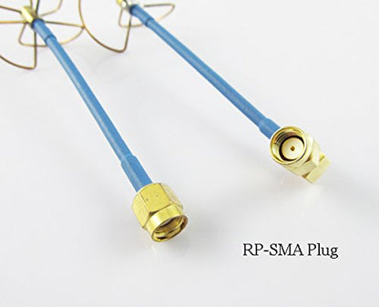 Anbee 2pcs FPV 5.8Ghz Circular Polarized Clover Leaf Antenna High Gain 5.8g Aerial Set RP-SMA Male Plug