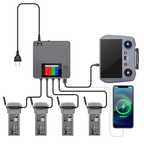 Hanatora LCD Charger with Storage Charge for DJI Air 3 Battery,Fast Multi Simultaneous Charging Hub Accessories