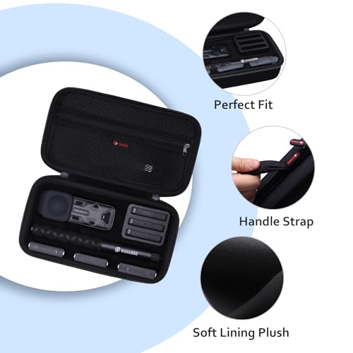 XANAD Hard Case for Insta360 X5 / X4 / X4 Air /X3 / X2 Action Camera,Black - color: Black