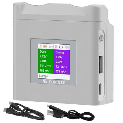 Hanatora LCD Multifunction Parallel Battery Charger for DJI Neo,Dual Two-Way Charging Hub,Fast Charge Two Batteries Drone Accessories
