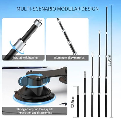Five Suction Car Mount for Insta360 X6 with Locking Invisible Selfie Stick