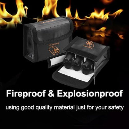 Lipo Battery Safety Bag Flame Retardant Explosion Proof Battery Safe Storage Protective Case for DJI Mini 4k/Mini 2/Mini 2 SE/Mavic Mini SE (For 3 Batteries)