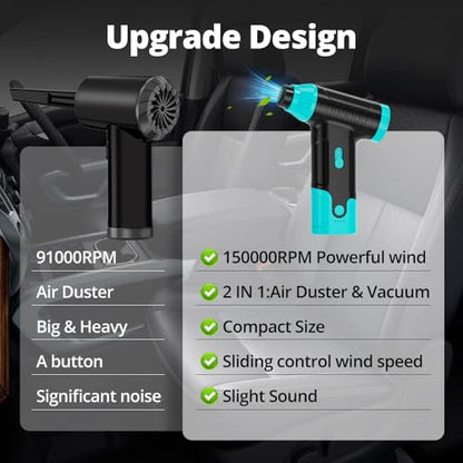 Compressed Air Duster Keyboard Cleaner, Electric Air Blower Cleaning Kit - color: Green