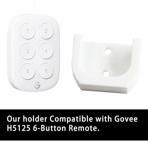 PIAOLGYI Remote Holder for Govee H5125,Remote Control Wall Mount Light Strip Remote Storage Box Organizer Compatible with Govee 6-Button Remote (White)