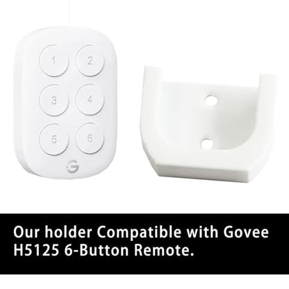 PIAOLGYI Remote Holder for Govee H5125,Remote Control Wall Mount Light Strip Remote Storage Box Organizer Compatible with Govee 6-Button Remote (White)