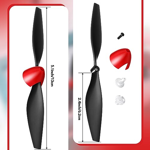 Riakrum 6 Sets Spare Rc Plane Propellers Airplane Carbon Fiber Nose Cone