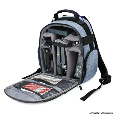 USA Gear Compact Drone Backpack - RC Quadcopter Drone Case Fits DJI Mini 4K, DJI Mini 3, AVIALOGIC, Controller & more Compact Quadcopters - Customizable Interior, Weather Resistant Exterior (Blue) - color: Blue