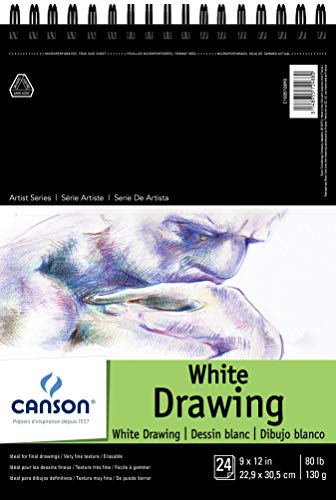 Canson Drawing Paper Pad, Bright White, 9x12 in - size: 9x12, style: White Drawing