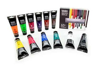 Liquitex BASICS Acrylic Paint Set, 12 x 118ml (4-oz) Tube Paint Set - size: 48 Fl Oz (Pack of 1), style: 12 x 118ml (4-oz)