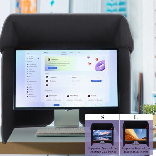 21.5 inch Display Monitor Hood Sunshade Desktop Computer Sunshade, Small - size: Small (Less Than 21.5")