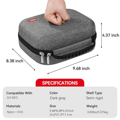 ivoler Lightweight & Compact Carrying Case for DJI Neo Drone – Easy-to-Carry Hard Bag for Fly More Combo, RC-N3 Controller,Batteries Accessories