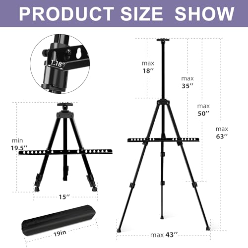 AROIC 10 Pack Painting Display Easel Stand Portable Adjustable Metal Tripod - style: 10P