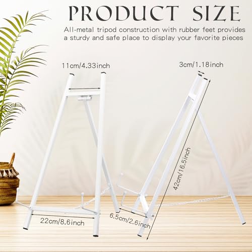 Leinuosen 1 Pcs Metal Tabletop Easel Stand, Tripod Display,White - color: White