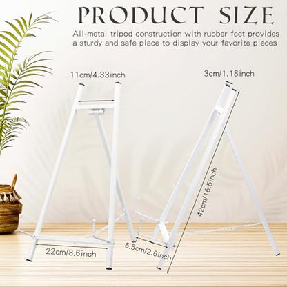 Leinuosen 1 Pcs Metal Tabletop Easel Stand, Tripod Display,White - color: White