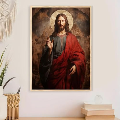 Jesus Paint by Numbers Kit for Adults Framed Canvas 12X16 in, Frameworkless - color: YH02811