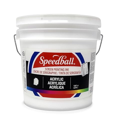 Speedball 004660 Acrylic Screen Printing Ink, 128 FL OZ, White - color: White