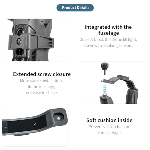 Camera Adapter Mount for DJI Air 3 Drone Carry Bracket Top Extension Camera Adapter Bracket Mount 1/4 Screw Compatible for Insta360 Action Camera/LED Flight Light