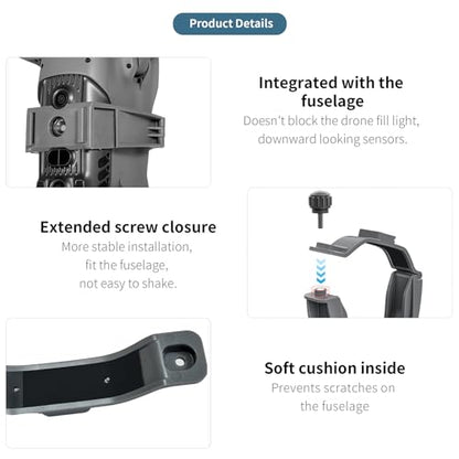 Camera Adapter Mount for DJI Air 3 Drone Carry Bracket Top Extension Camera Adapter Bracket Mount 1/4 Screw Compatible for Insta360 Action Camera/LED Flight Light